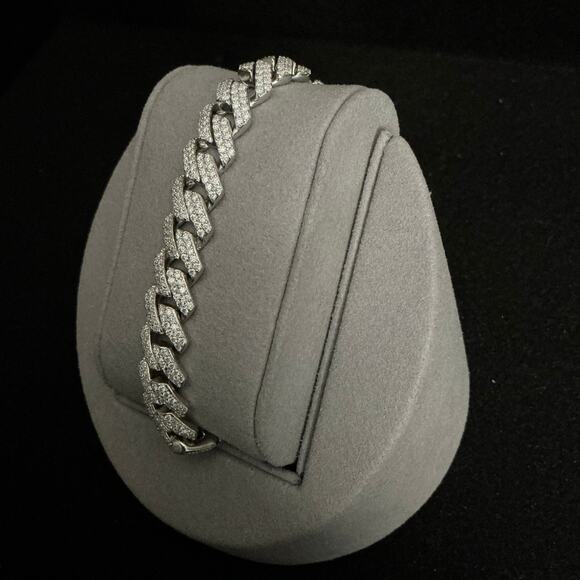 10.7mm Genuine Monaco Cuban Link Bracelet 8.5in~7.32ctw~NEW~Retail $1299 - Picture 1 of 10